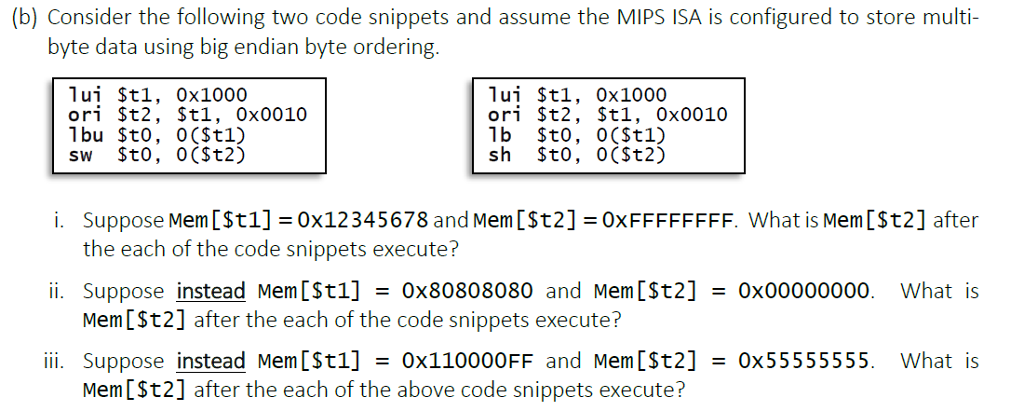 Consider the following two code snippets and assume | Chegg.com