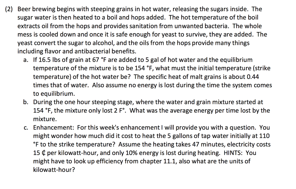 Beer brewing begins with steeping grains in hot