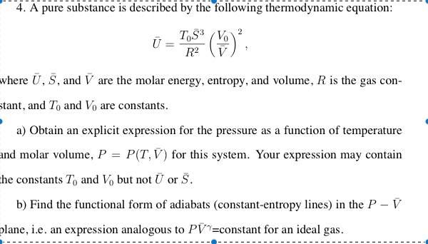 Solved A pure substance is described by the following | Chegg.com