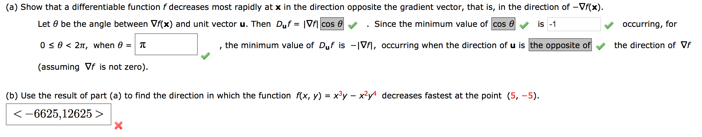 Solved (b) Use The Result Of Part (a) To Find The Direction | Chegg.com