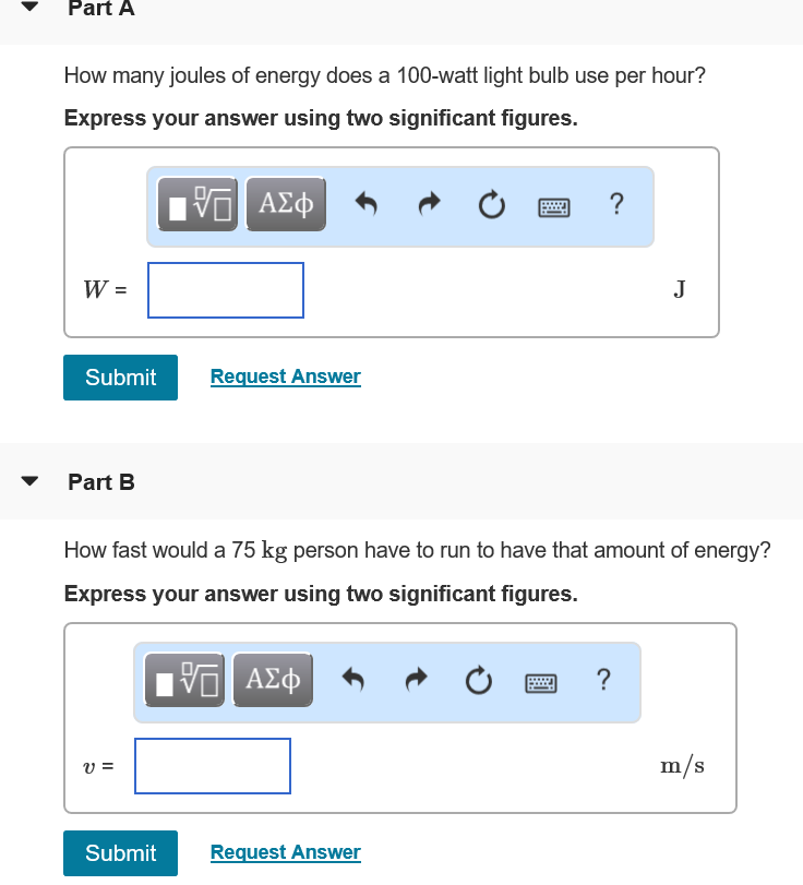 Solved Part A How many joules of energy does a 100watt