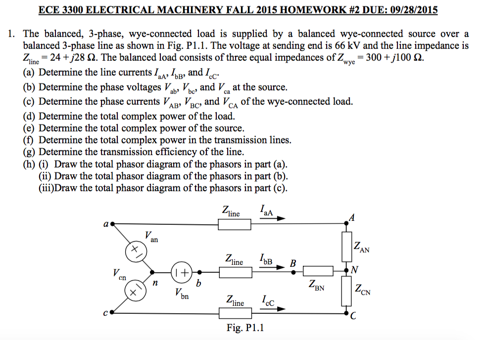 Solved The Balanced, 3-phase, Wye-connected Load Is Supplied | Chegg.com