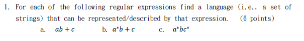 Solved For Each Of The Following Regular Expressions Find A | Chegg.com