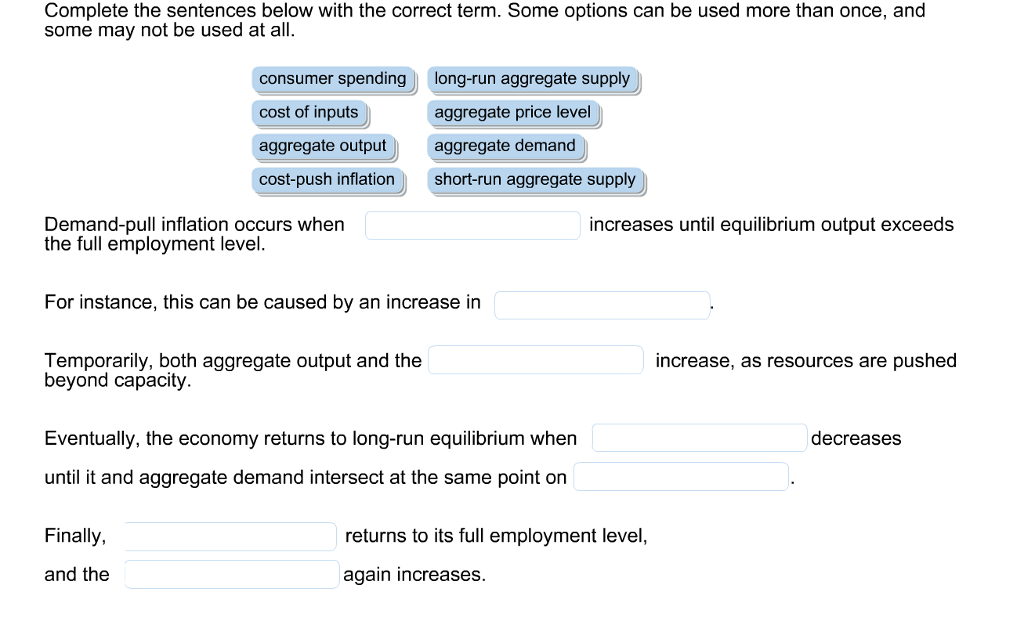 Solved Complete the sentences below with the correct term. | Chegg.com