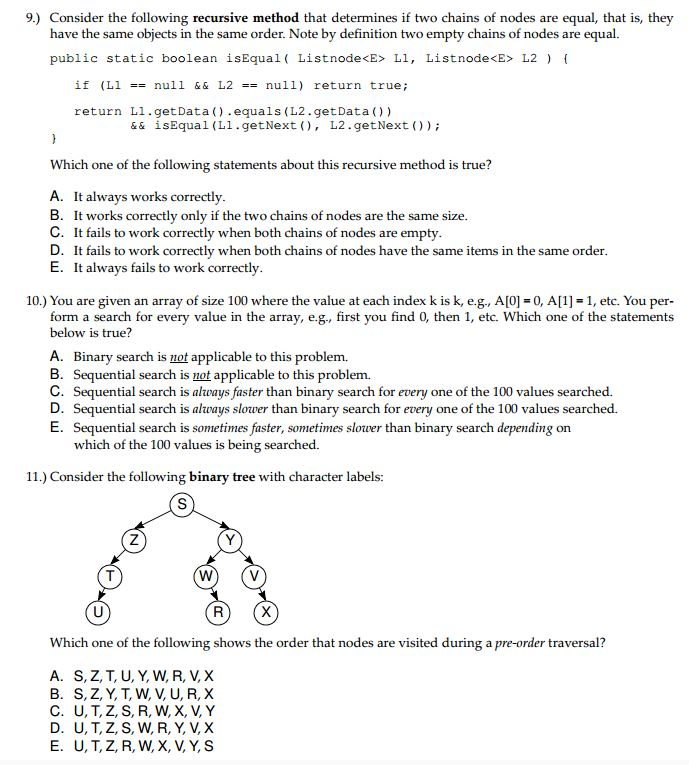 Solved The next two questions refer to the following | Chegg.com
