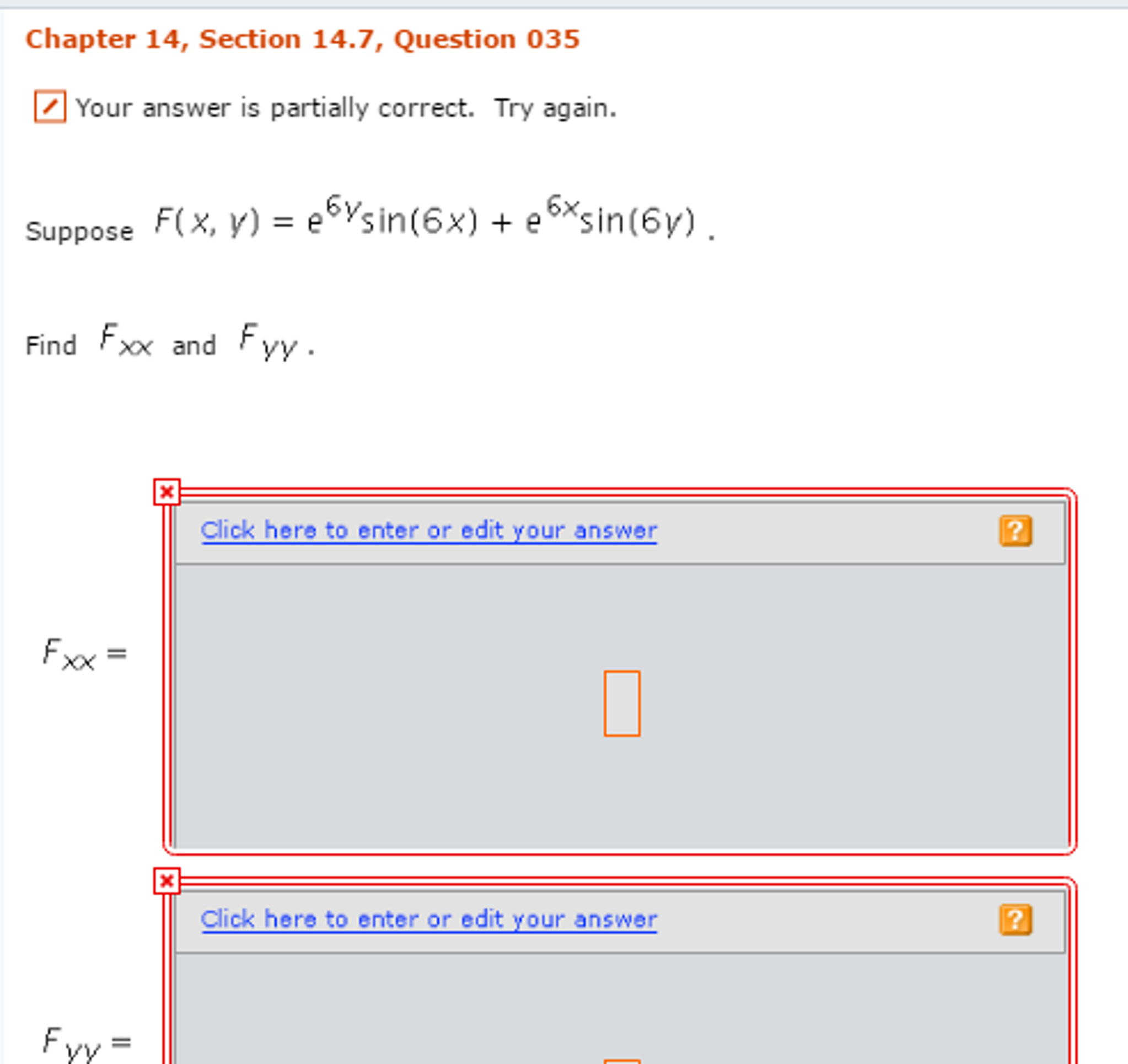 Solved Suppose F X Y E 6y Sin 6x E 6x Sin 6y Find