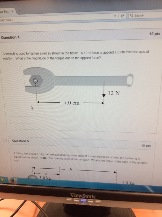 Solved A wrench is used to tighten a nut as shown in the