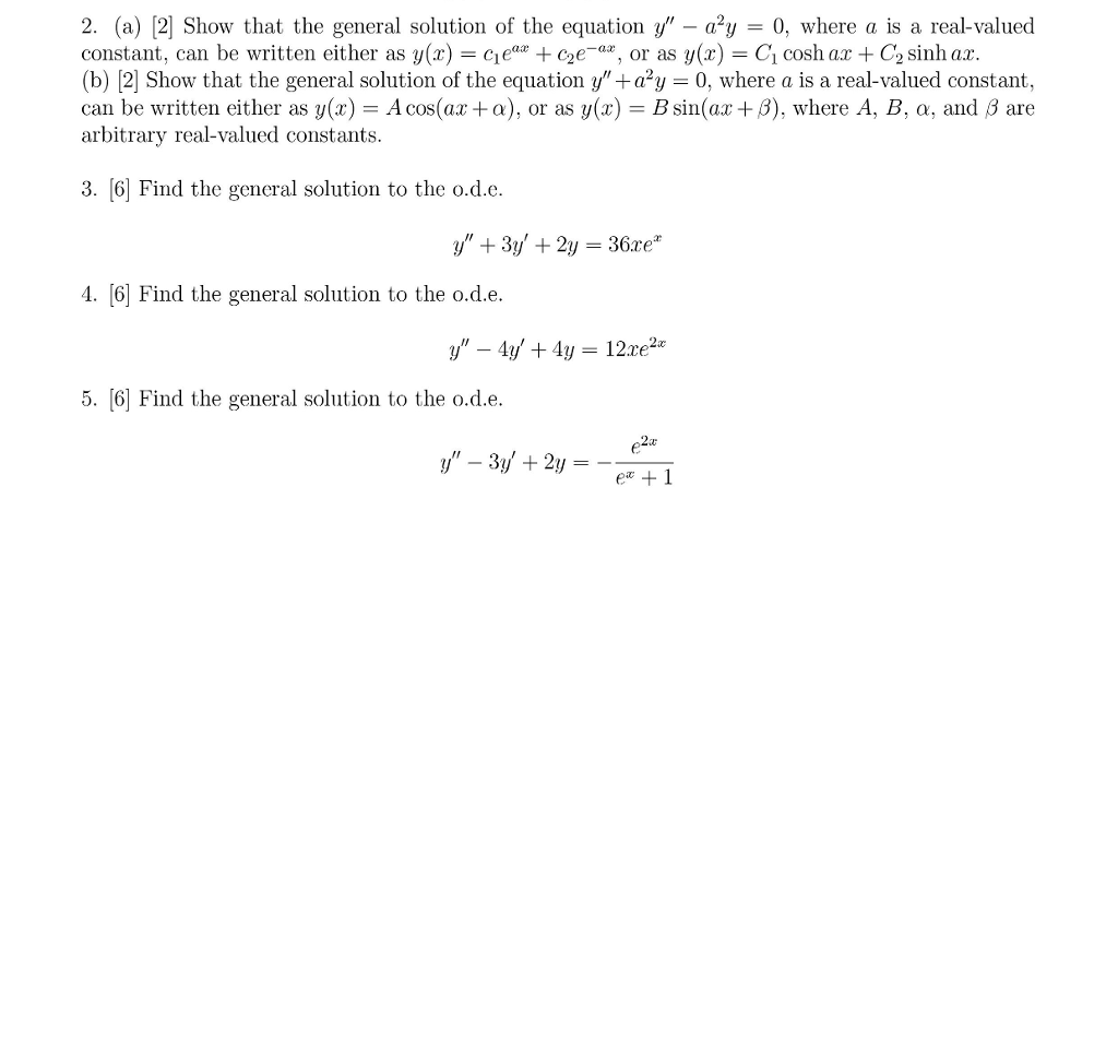 Solved Show that the general solution of the equation y'' - | Chegg.com