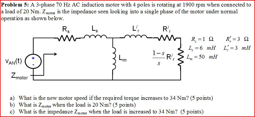 Solved A 3-phase 70 Hz AC induction motor with 4 poles is | Chegg.com