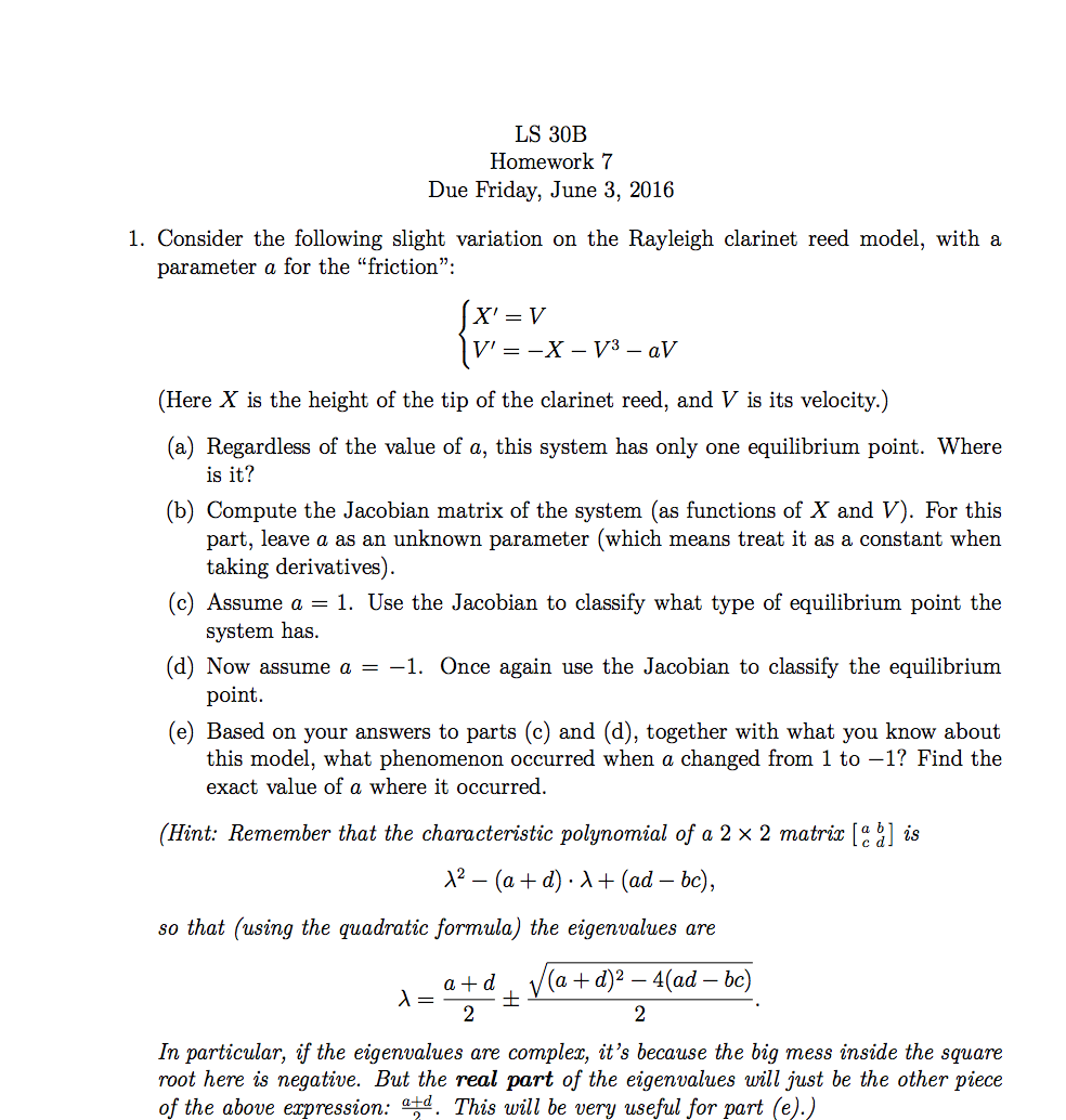 Solved LS 30B Homework 7 Due Friday, June 3, 2016 1. | Chegg.com