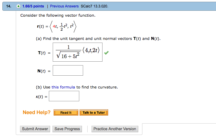 Solved Consider the following vector function. Please answer | Chegg.com