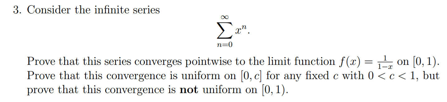 Solved Consider the infinite series sigma_n = 0^infinity | Chegg.com