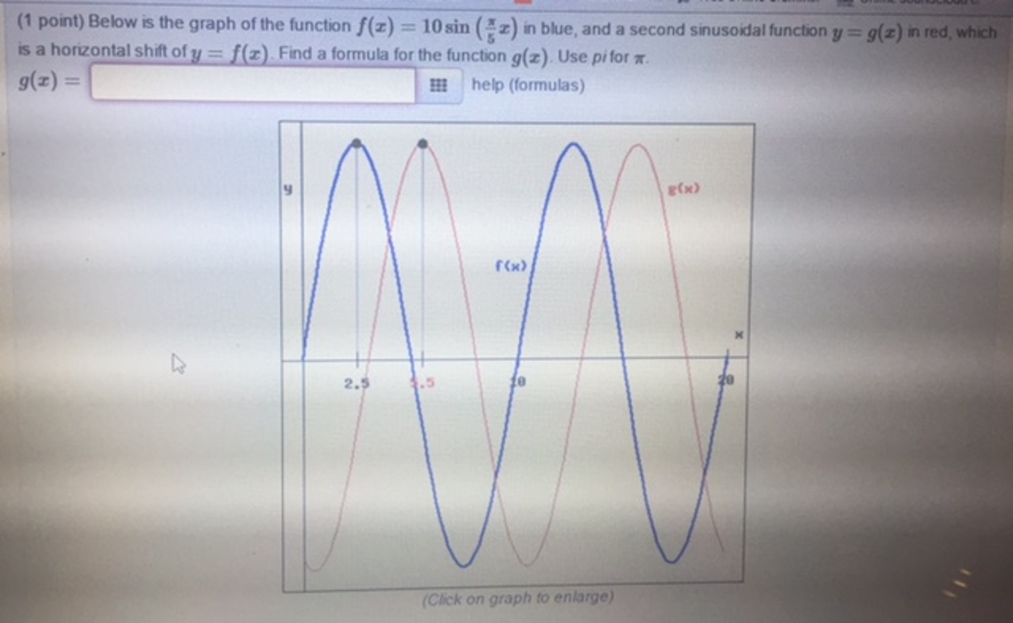 Solved Below Is The Graph Of The Function F x 10 Sin x 5 Chegg Solved Below Is The Graph Of The Function F x 10 Sin x 5 Chegg
