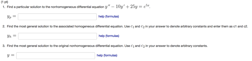 Solved Find A Particular Solution To The Nonhomogeneous Chegg Solved Find A Particular Solution To The Nonhomogeneous Chegg