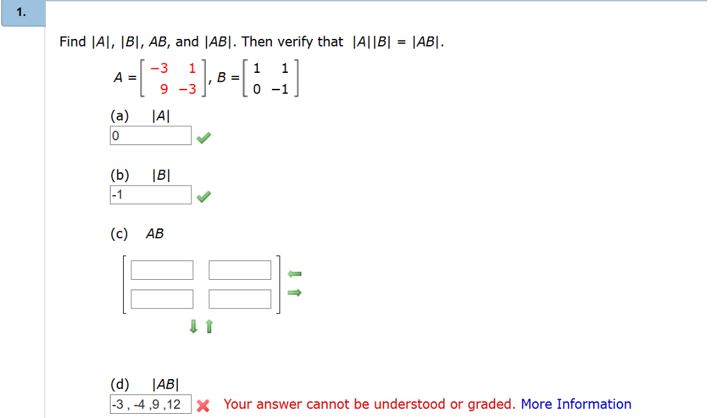 Solved Find |A|, |B|, AB, And |AB|. Then Verify That |A| |B| | Chegg.com