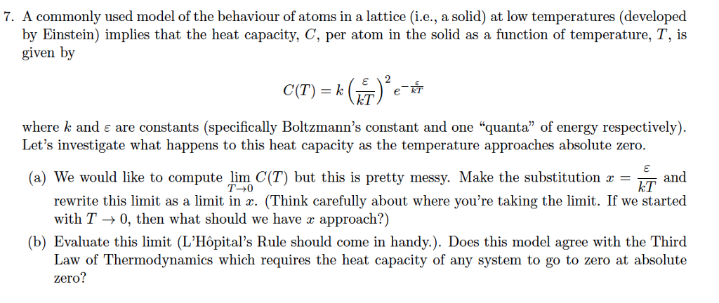 Solved A commonly used model of the behavior of atoms in a | Chegg.com