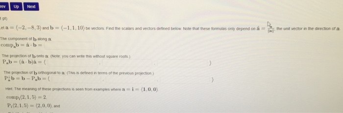 Solved Let A = (-2, -8, 3) And B = (-1, 1, 10) Be Vectors. | Chegg.com