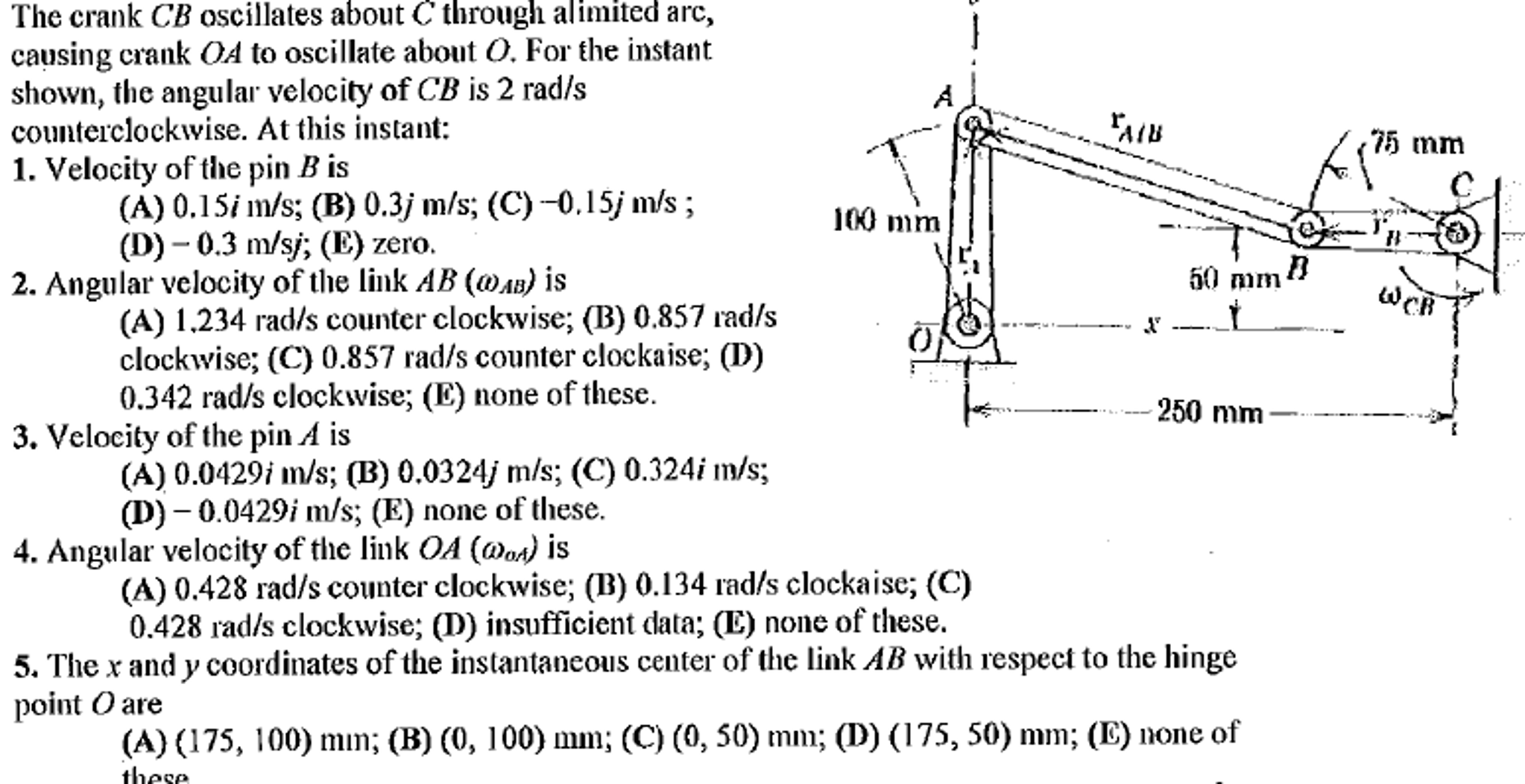 Solved The Crank CB Oscillates About C Through Alimited Are, | Chegg.com