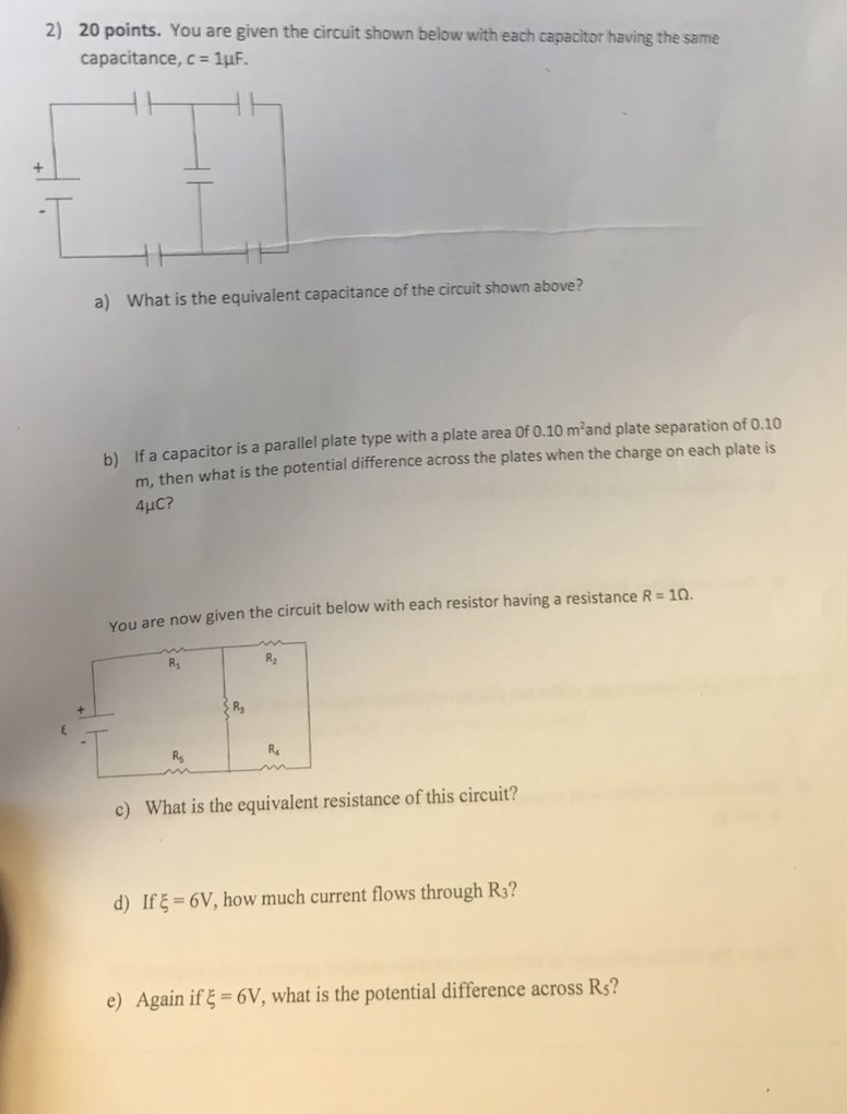 Solved 20 points. You are given the circuit shown below with | Chegg.com