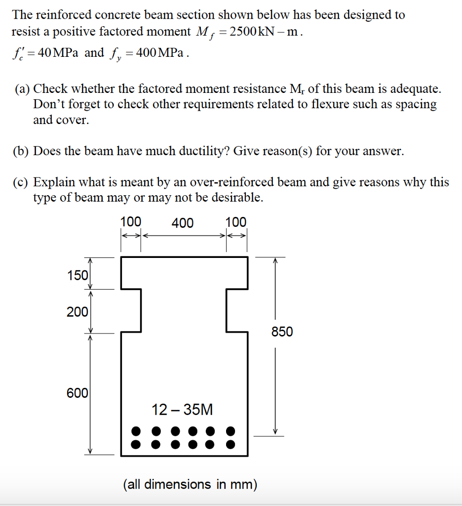 solved-the-reinforced-concrete-beam-section-shown-below-has-chegg