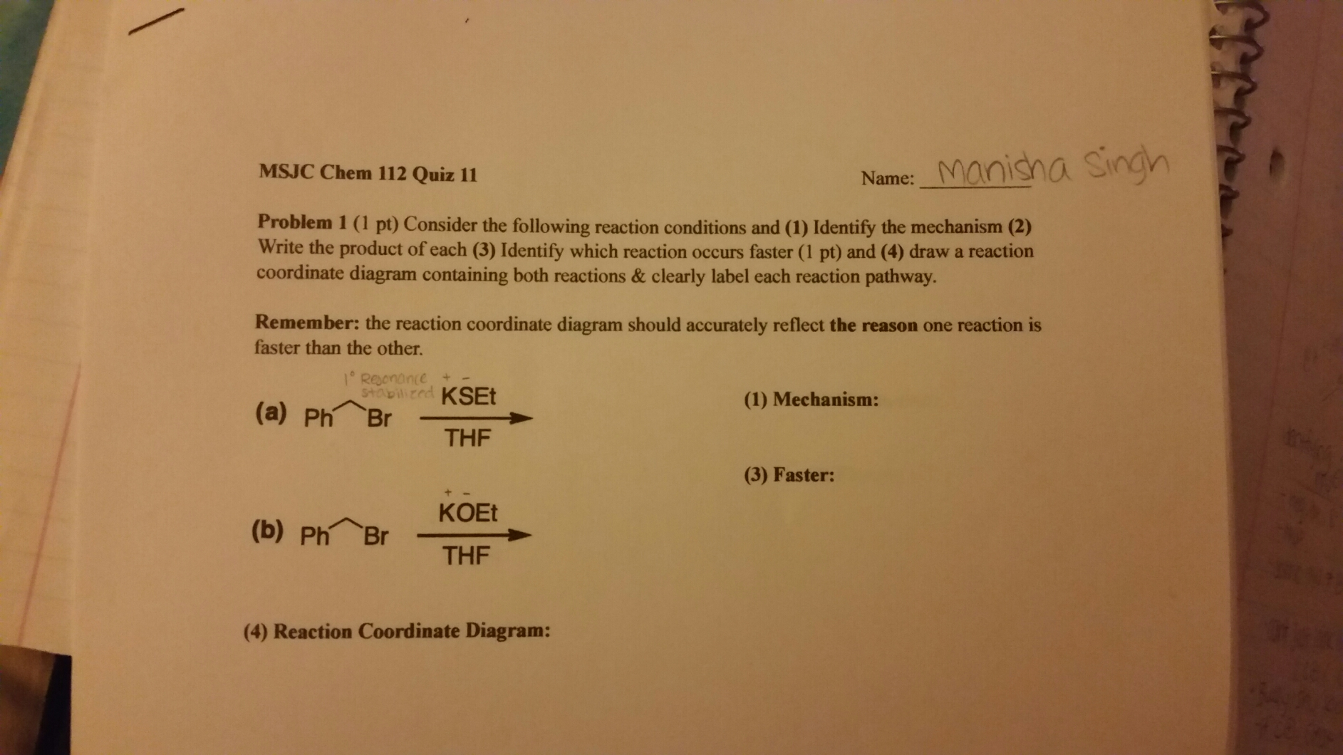 Solved Consider the following reaction conditions and | Chegg.com