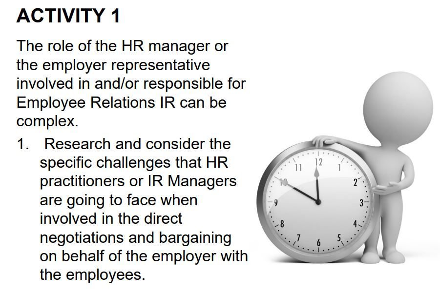 Solved The role of the HR manager or the employer | Chegg.com