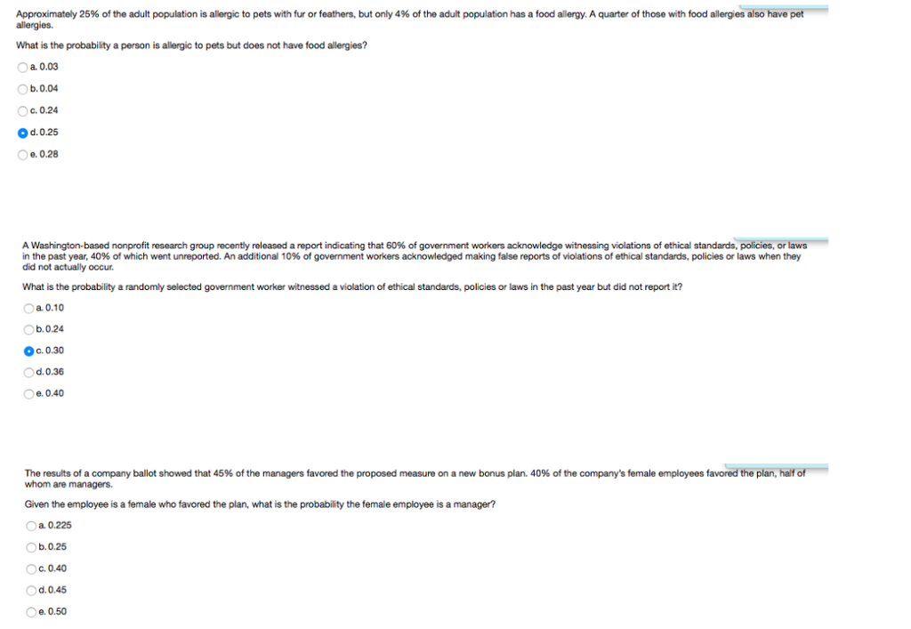 Solved Approximately 25% of the adult population is alergic | Chegg.com