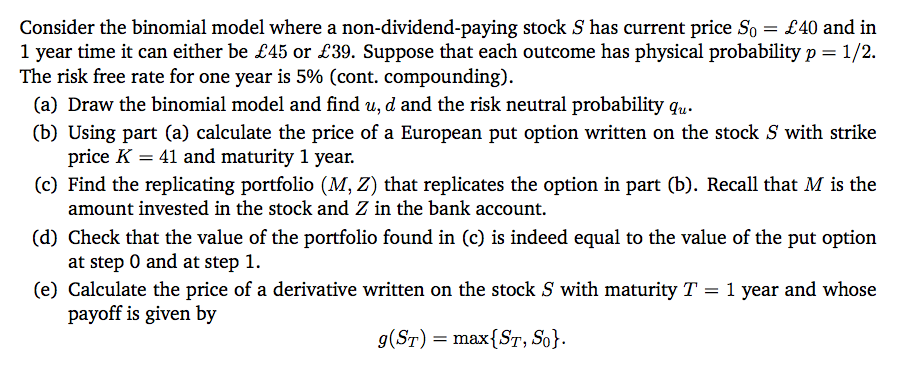 Solved Consider the binomial model where a | Chegg.com