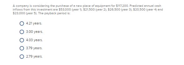 Solved A company is considering the purchase of a new piece | Chegg.com