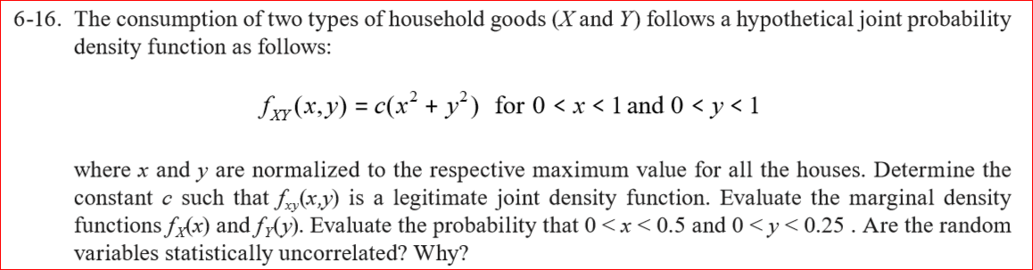 Solved The following is a joint probability density function | Chegg.com