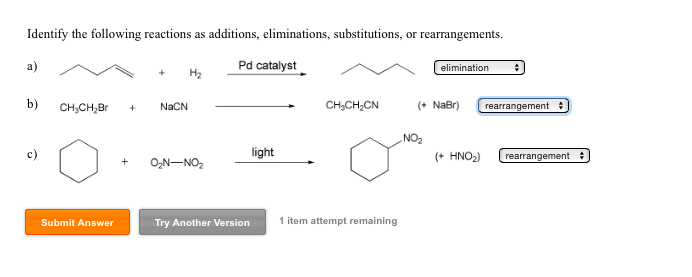 Solved Identify The Following Reactions As Additions, | Chegg.com