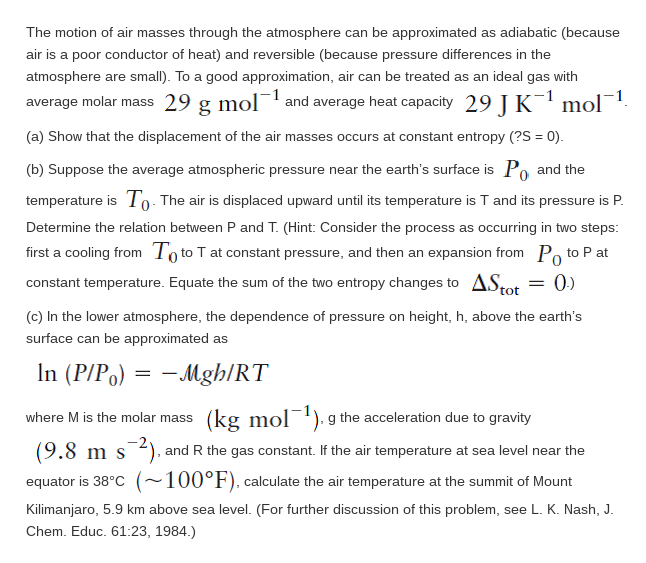 Solved The motion of air masses through the atmosphere can | Chegg.com