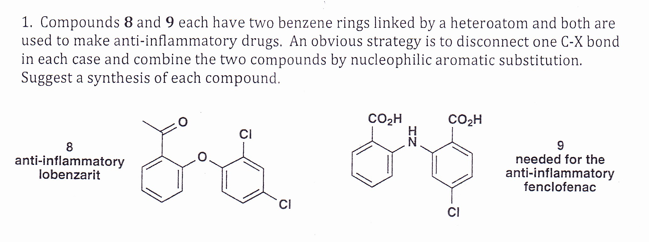 Solved Compounds 8 and 9 each have two benzene rings linked | Chegg.com