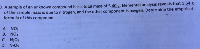 solved-a-sample-of-an-unknown-compound-has-a-total-mass-of-chegg