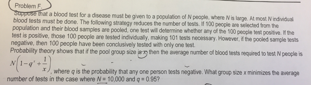 Solved Suppose That A Blood Test For A Disease Must Be Given | Chegg.com