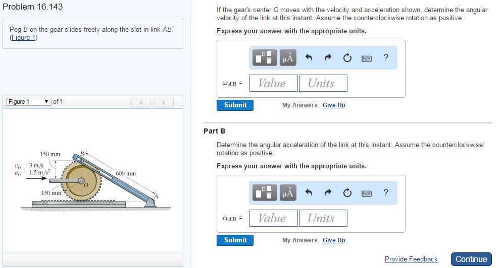 Solved Peg B On The Gear Slides Freely Along The Slot In | Chegg.com