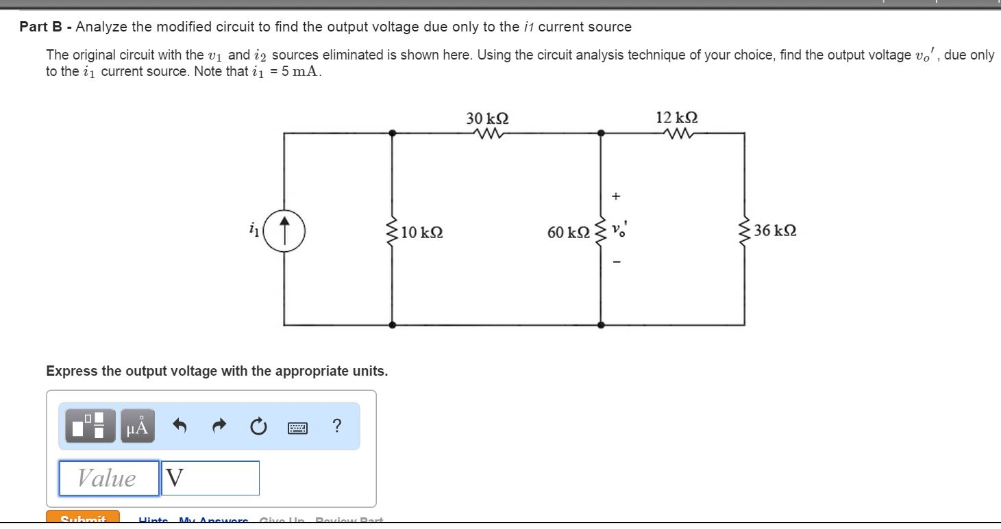 Solved Part B - Analyze The Modified Circuit To Find The | Chegg.com