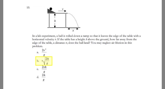 Solved In A Lab Experiment, A Ball Is Rolled Down A Ramp | Chegg.com