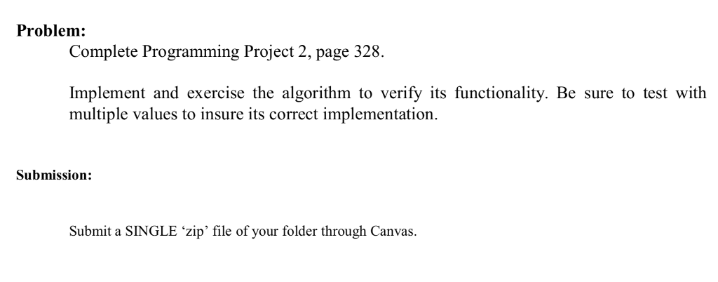 Solved Problem: Complete Programming Project 2, page 328 | Chegg.com