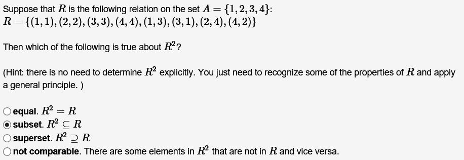 Solved Suppose That R Is The Following Relation On The Set A