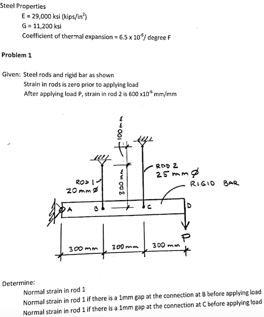 Solved Steel Properties E=29,000 ksi (kips/in^2) G=11,200