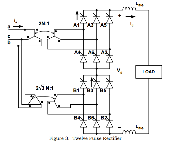 Solved Consider a twelve pulse rectifier as shown in the | Chegg.com