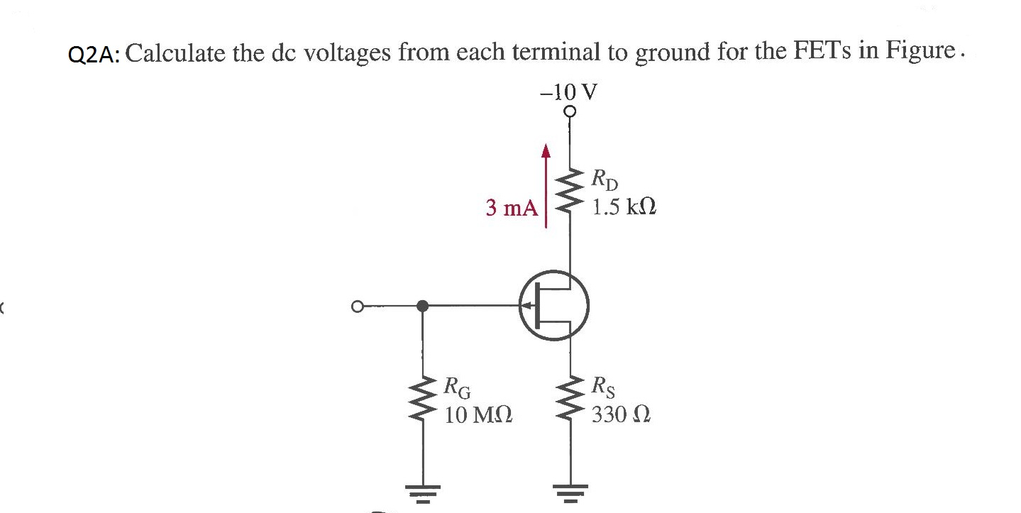 Solved Q2A Calculate the dc voltages from each terminal to