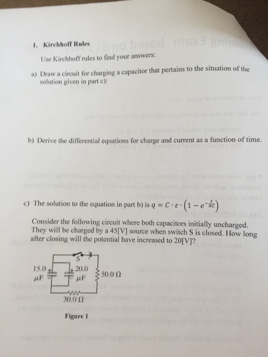 Solved Draw a circuit for charging a capacitor that pertains Circuit Diagram