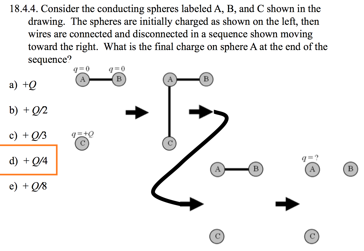 Solved 18.4.4. Consider The Conducting Spheres Labeled A, B, | Chegg.com