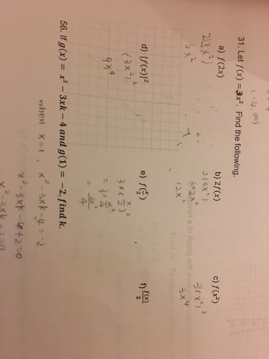 Solved Let F9x 3x 2 Find The Following F 2x 2f x Chegg