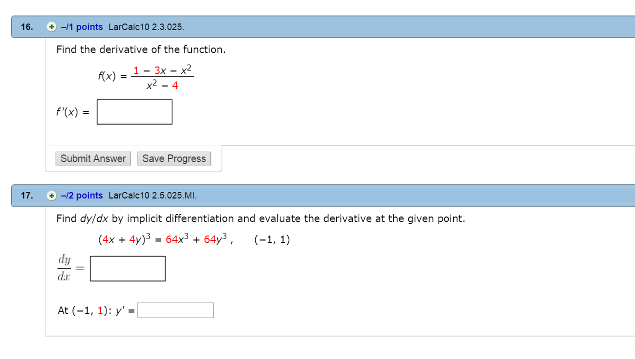 Solved Find The Derivative Of The Function F x 1 3x Chegg