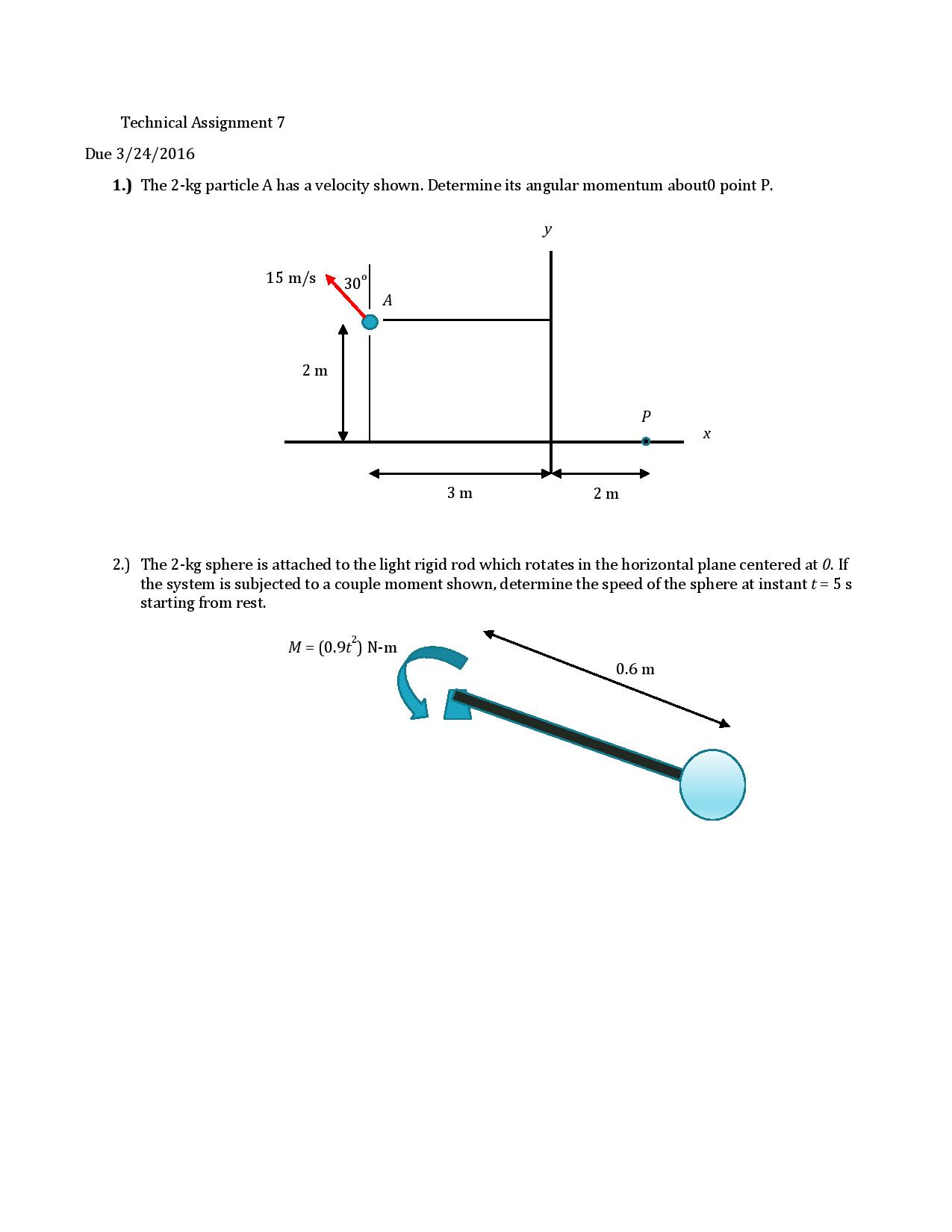 Solved The 2-kg Particle A Has A Velocity Shown. Determine | Chegg.com