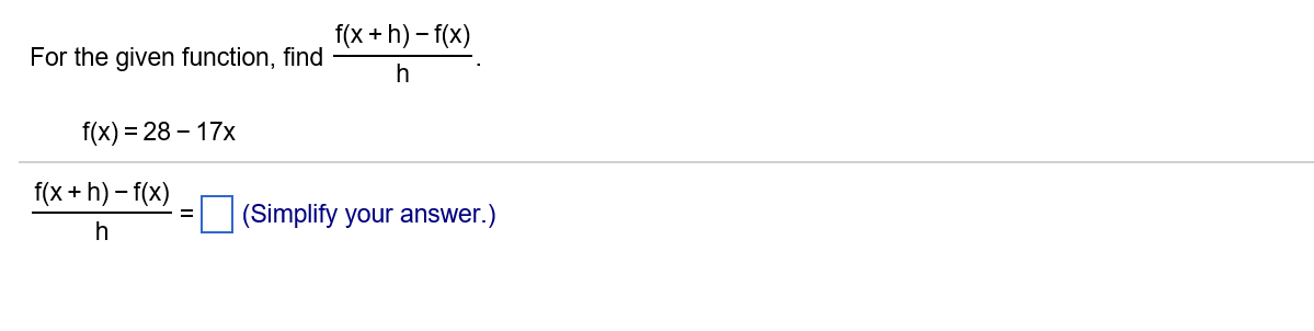 solved-for-the-given-function-find-f-x-h-f-x-h-f-x-chegg