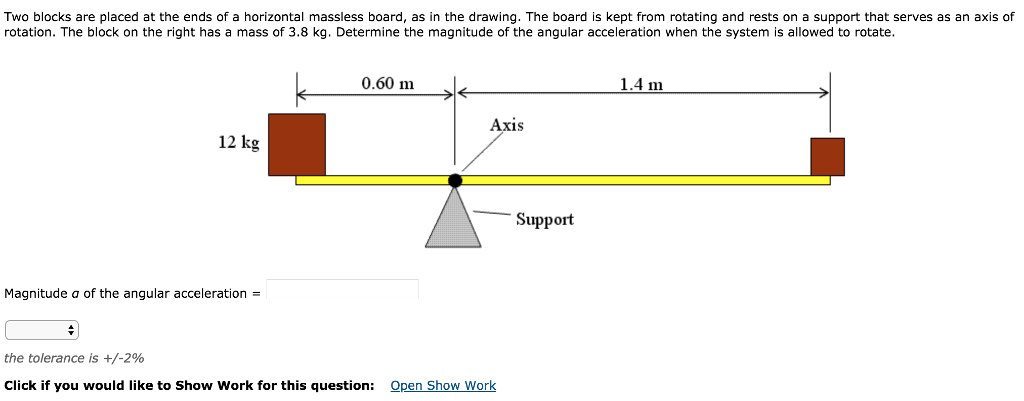 Solved Two blocks are placed at the ends of a horizontal | Chegg.com